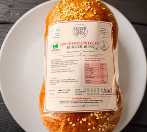 50% Wholewheat Burger Buns ( Pack Of 2) ( Vegan)