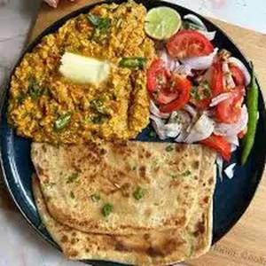 Paneer Bhurji With Malabari Paratha{2}