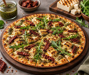 Pesto Paneer & Sundried Tomato Pizza