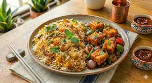 Veg Biryani[Full]+Paneer Chilli [5 pcs]