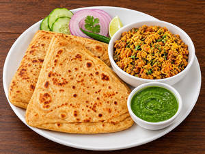 Double Egg Bhurji Tikona Paratha