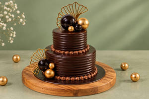 Golden Noir Double Tier Cake