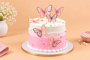Pink Butterfly Micro Barrel Cake