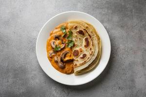 Mushroom Masala With 2 Laccha Paratha
