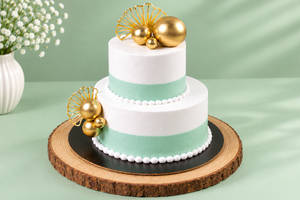 Elegant Gold Double Tier Cake