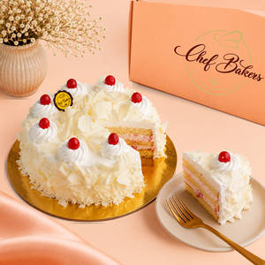 White Forest Cake (Eggless)