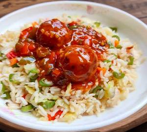 Veg Manchurian With Fried Rice