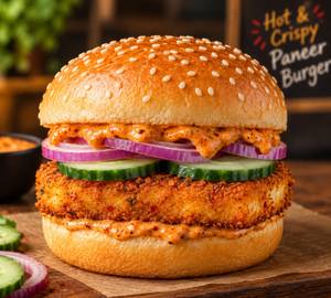 Hot And Crispy Paneer Burger