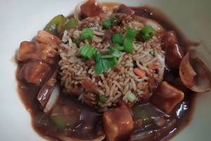 Veg Fried Rice With Paneer Chilli