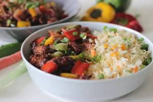 Chicken Fried Rice With Chicken Chilli