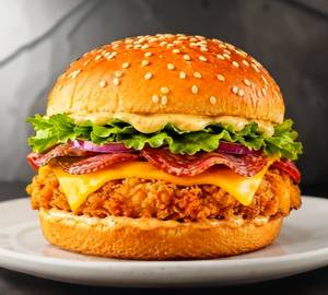Chicken salami burger with 200ml