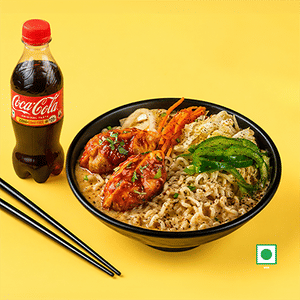 Carbonara Ramen Veg Meal with 2 pc Fried Momo & Coke