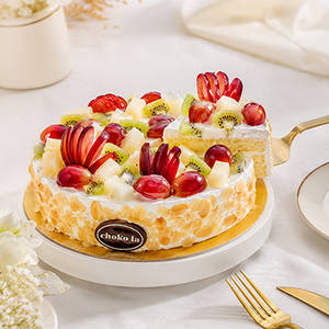 Eggless Fresh Fruit Cake