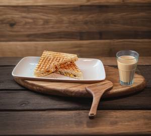 Cheese Corn Sandwich + Ginger Tea