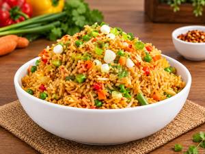 Sejvan Rice Full 400 Gram With Tomato Sauce And Salad