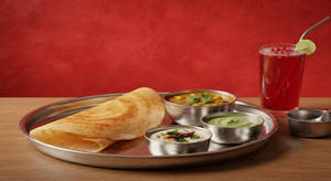 Plain Dosa + Pomegranate Juice