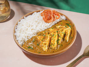 Lasooni Methi Paneer with Steam rice