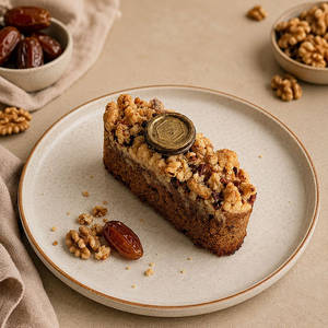 Date & Walnut Crumble Cake Slice | Zoroy
