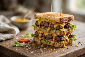 Honey Mustard Beef Club Sandwich