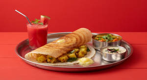 Ghee Roast Masala Dosa + Watermelon Juice