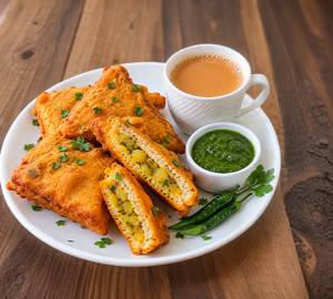 Bread pakoda and chai  [regular, 1 cup]