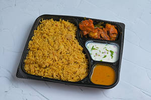 Andhra Biryani Rice With Andhra Mutton Fry