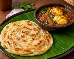 Kerala Paratha With Egg Curry