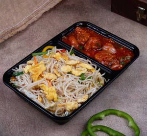 Egg Noodles With Chicken Manchrian Combo
