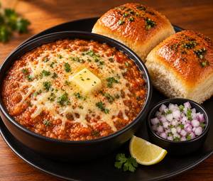 Cheesy paav bhaji
