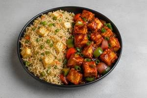 Paneer Fried Rice With Chilli Paneer