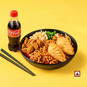 Hot & Spicy Ramen Chicken Meal with 2 pc Fried Momo & Coke