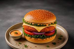 Barbeque chicken cheese burger
