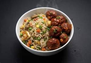 Veg Fried Rice With Veg Manchurian