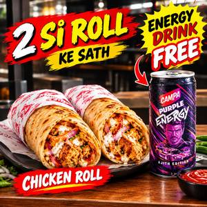 2 Chicken Seekh Roll + energy drink free