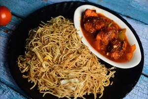 Veg Noodles With Chilli Chicken