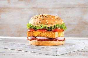 Cheesy Cheddar Paneer Burger