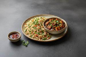 Veg fried rice with paneer manchurian