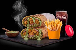 Classic Masala Paneer Tikka Roll + French Fries + Coke