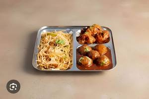 Veg Manchurian With Veg Hakka Noodles