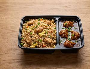 CHICKEN FRIED RICE WITH CHICKEN MANCHURIAN