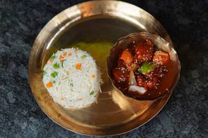 Veg Fried Rice with Chilli Chicken 
