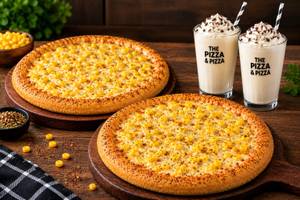 Sweet Corn Pizza [7 Inches] (X2) + Vanilla Shakes (X2)