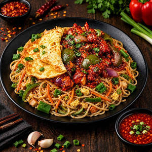 Chicken Noodles With Crispy Chicken