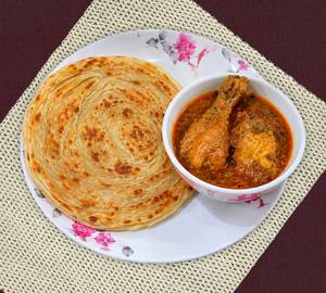 (Lacha Paratha 2 Pc) With Chicken Kosha 2Pc)