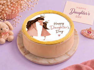 Queen & Princess Pineapple Photo Cake - 500Gm