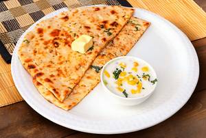 2 Mix Veg Paratha with Boondi Raita