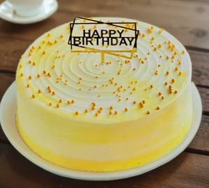 Happy Birthday Golden Bolo Pineapple Design Cake
