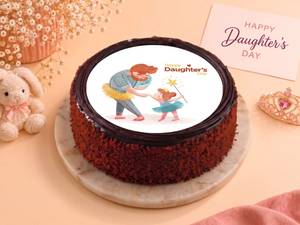 Daughters Day Love Chocolate Photo Cake - 500Gms
