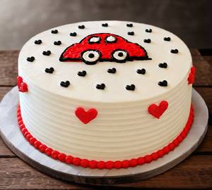 Back Here And Red Heart Car Design Red Velvet Design Cake