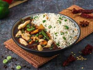 Chilli Chicken Gravy with Chicken Fried Rice